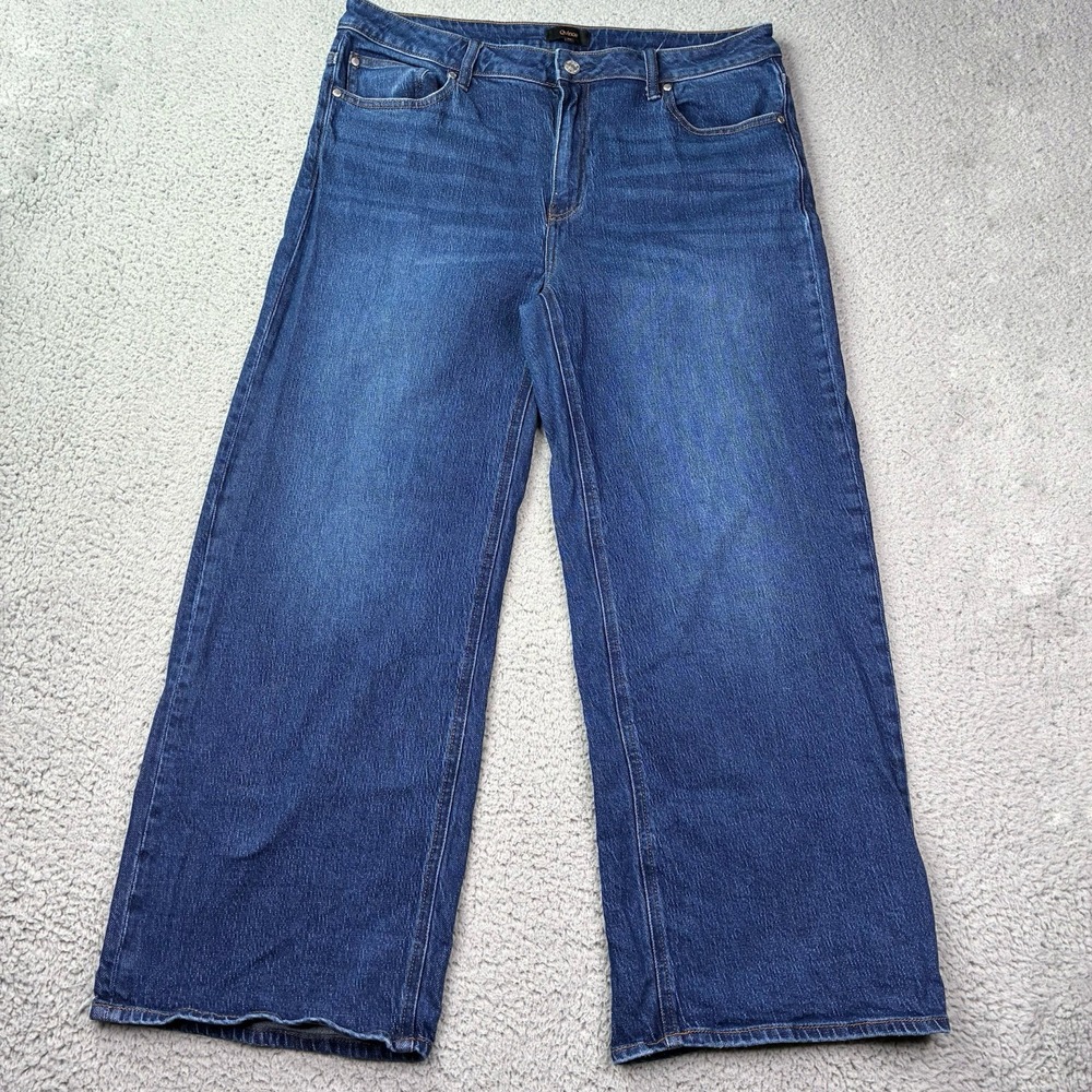 Quince Bella Relaxed Stretch Straight Jeans Women's 33x28 Stormy Blue